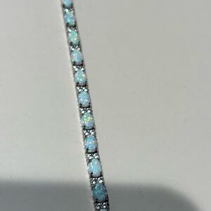 Dazzling Opal and Sterling Silver Bracelet